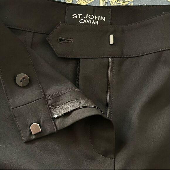St. John Caviar Diana Straight Leg pants in black - Picture 8 of 8